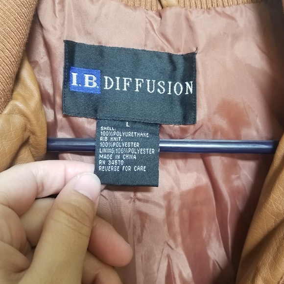 I.B. Diffusion Faux Leather Camel Jacket - Picture 2 of 6